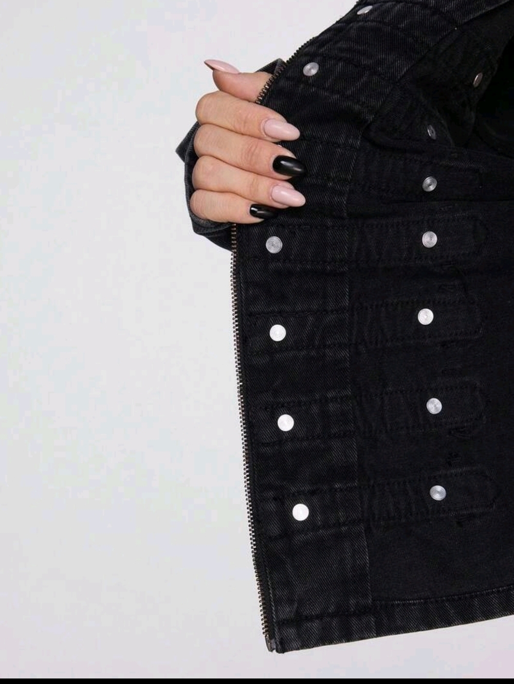 Black Military-Style Women's Jacket - Picture 6 of 7